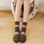 Polyester Elastane Blend Printed Mid Tube Winter Socks