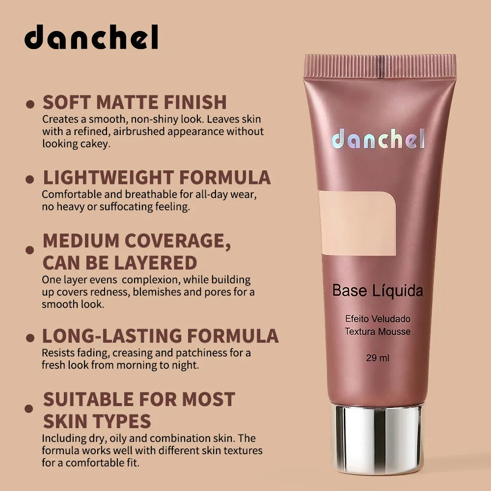 Liquid Foundation Velvet Matte Face Makeup - 3