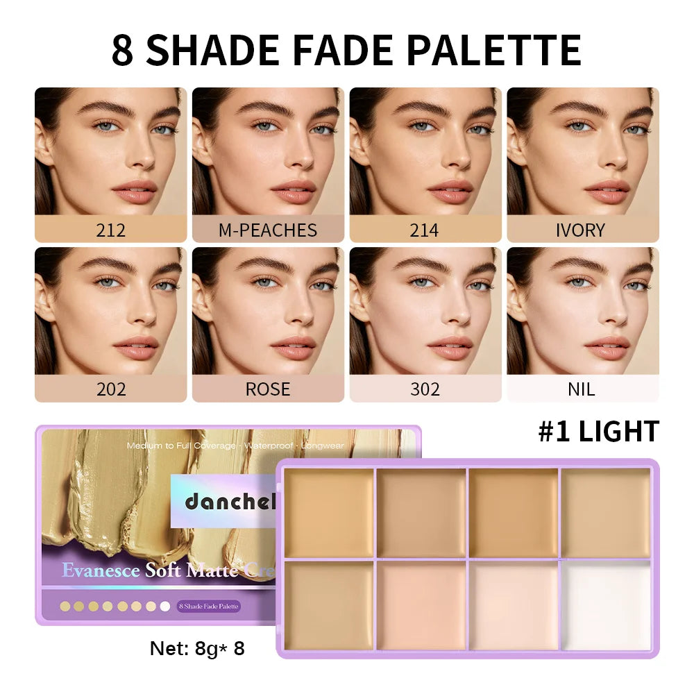 8 Color Cream Concealer and Contour Makeup Palette