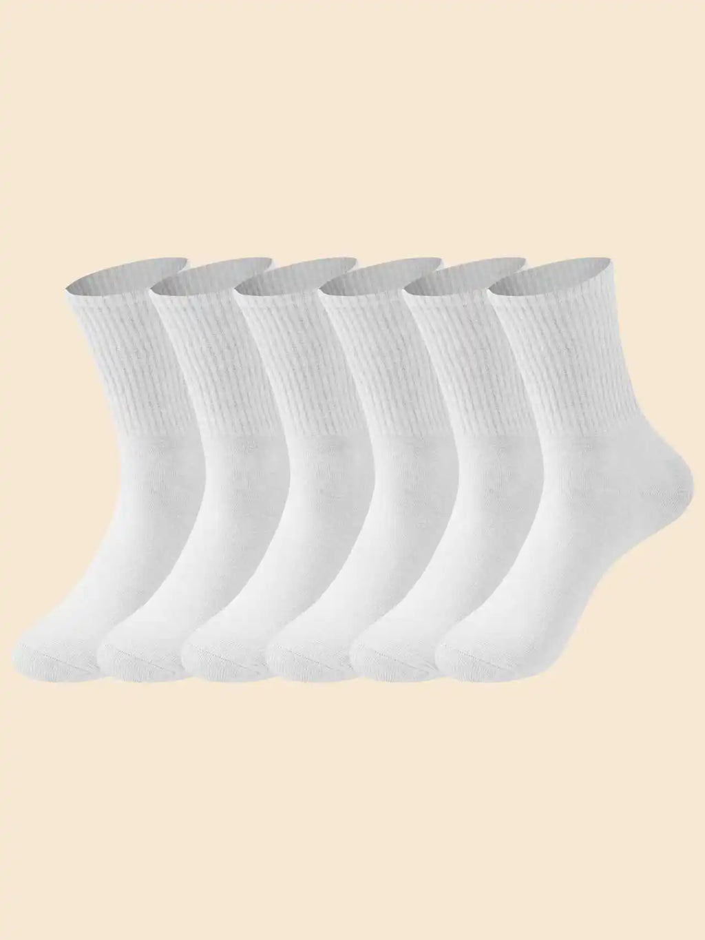Polyester Blend Mens Crew Socks Mid Tube Casual Wear