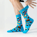 Polyester Elastane Sushi Print Crew Socks