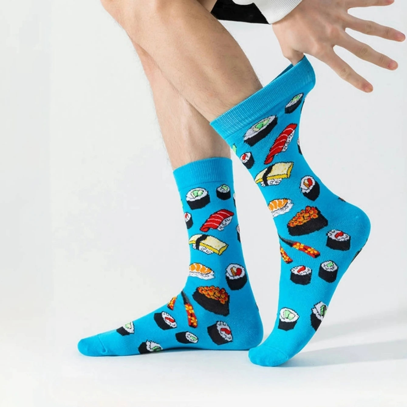 Polyester Elastane Sushi Print Crew Socks