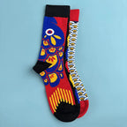 Koi Fish Print Cotton Blend Mid Calf Socks