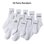 Polyester Elastane Blend Crew Socks With Letter Design