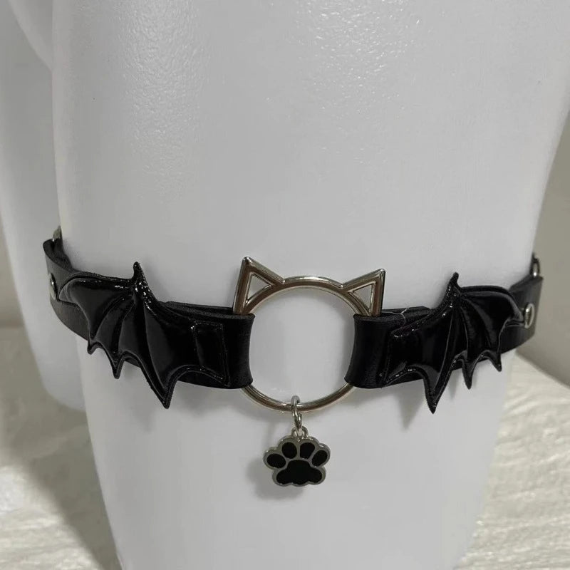 Leather Wing Cat Paw Leg Garter