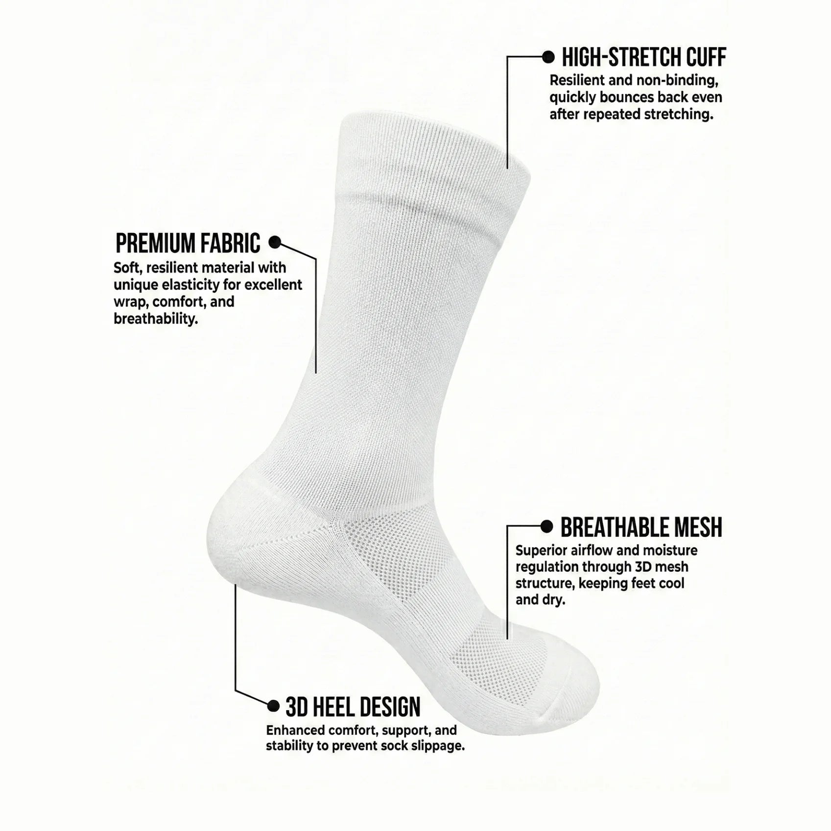 Polyester Elastane Compression Cycling Socks - 4