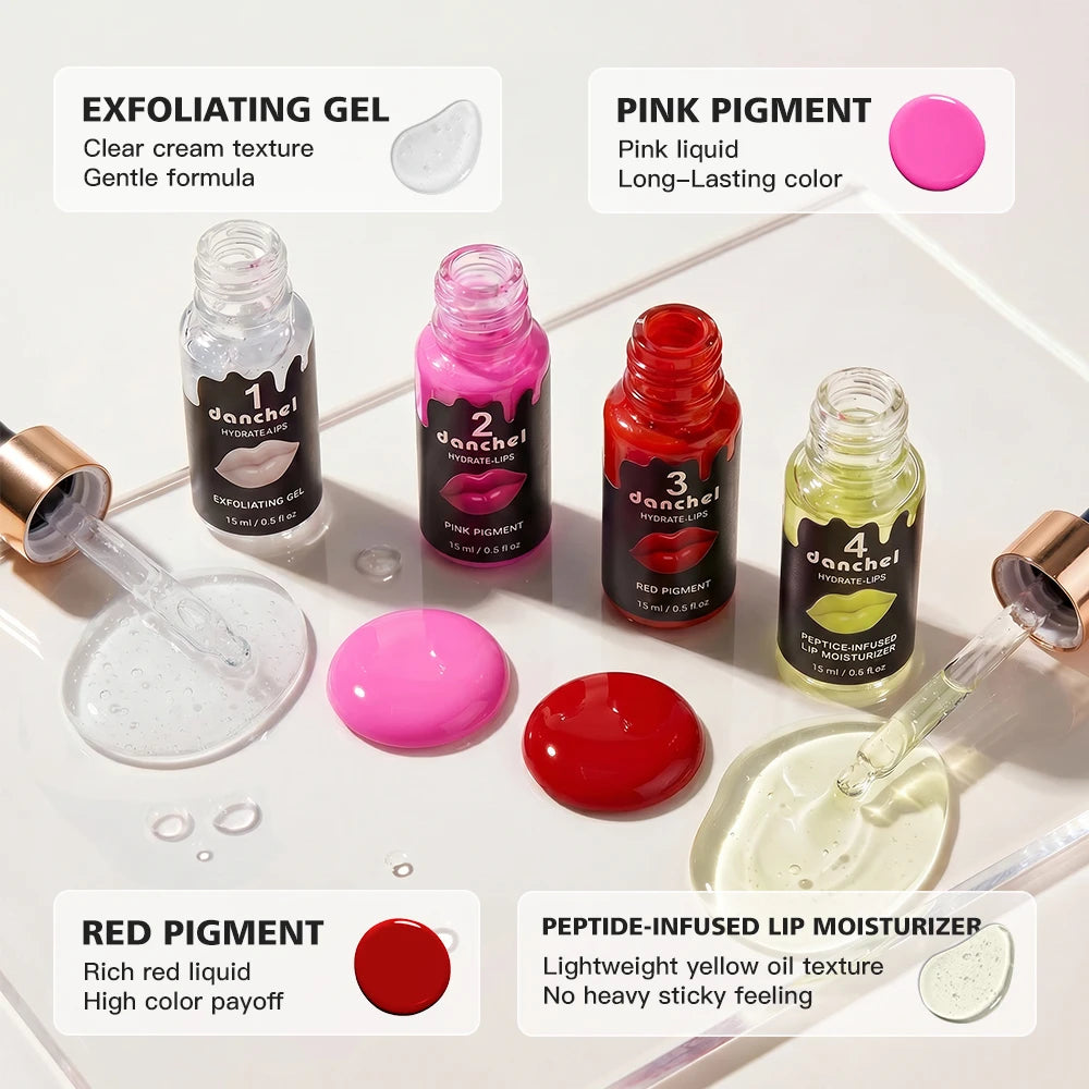 4 Piece Lip Exfoliation And Nourishing Treatment Set