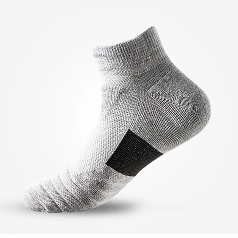 Polyester Elastane Mens Athletic Sports Socks 10 Pairs