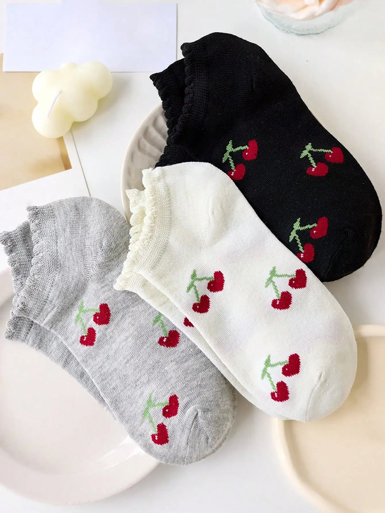 5 Pairs Women Polyester Elastane Casual Ankle Socks - 2