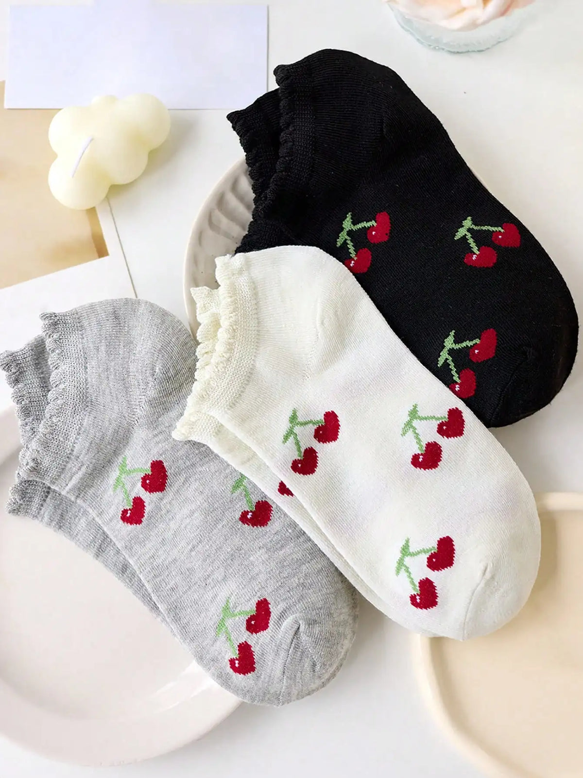 5 Pairs Women Polyester Elastane Casual Ankle Socks