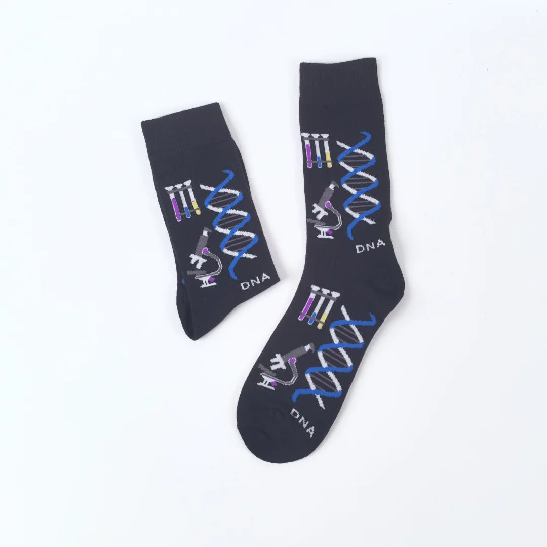 DNA Science Pattern Polyester Crew Socks - 2