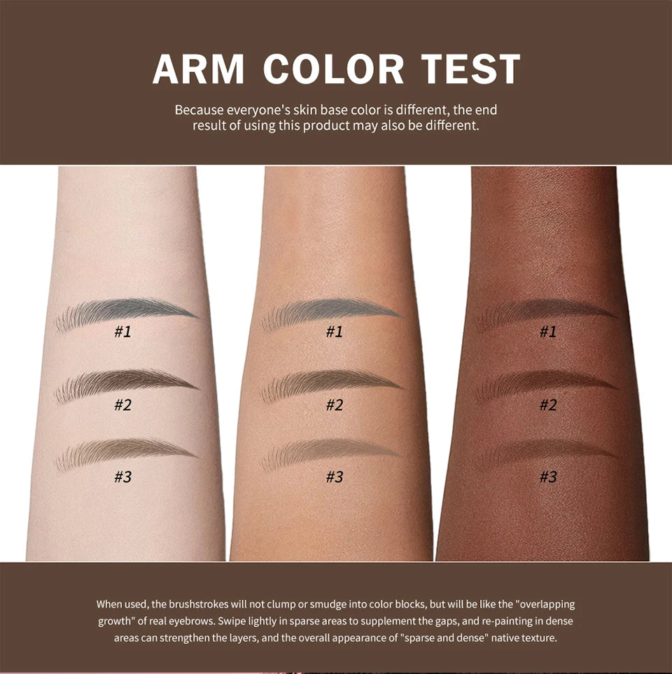 Liquid Eyebrow Pencil Multi Prong Brush Waterproof Makeup Pen