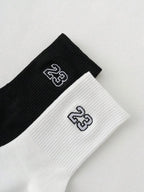 Polyester Elastane Crew Socks Number 23 Pattern