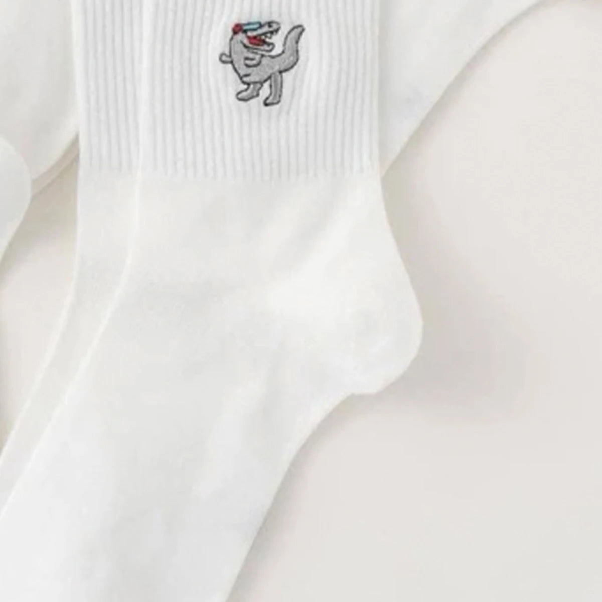 Polyester Elastane Crew Socks Dinosaur Pattern - 5