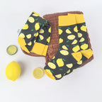 Cotton Blend Lemon Print Mid Calf Socks