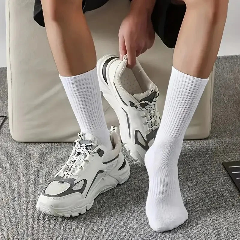 Polyester Elastane Blend Mens Crew Socks Multi Pack