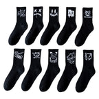 Polyester Spandex Graffiti Crew Socks