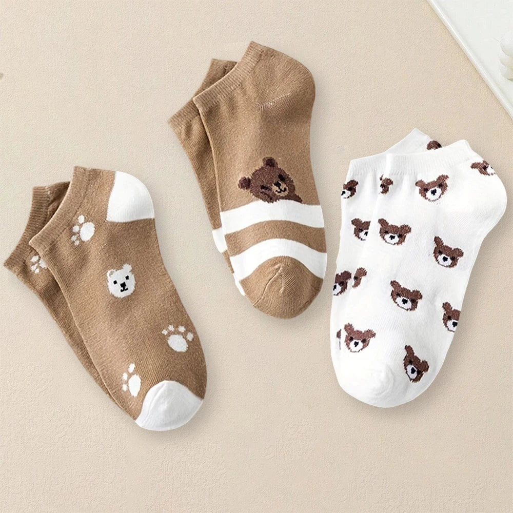 Polyester Blend Cartoon Pattern Low Tube Casual Socks
