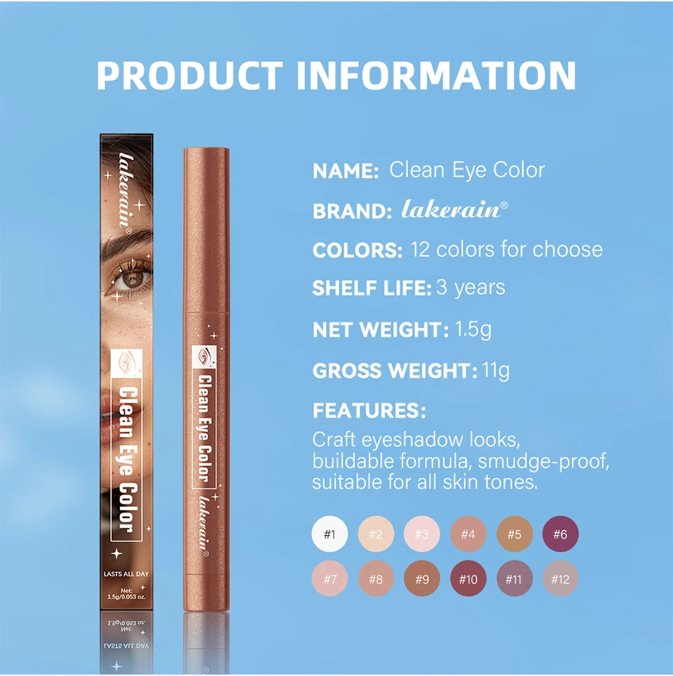 Waterproof Shimmer Eyeshadow Pencil Creamy Stick