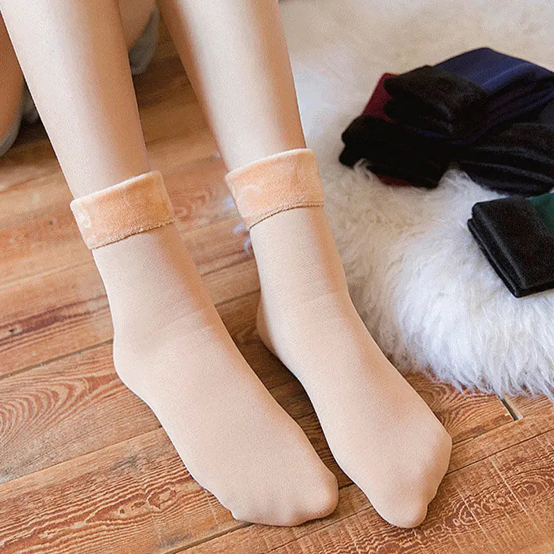 Thick Fleece Lined Winter Socks for Women