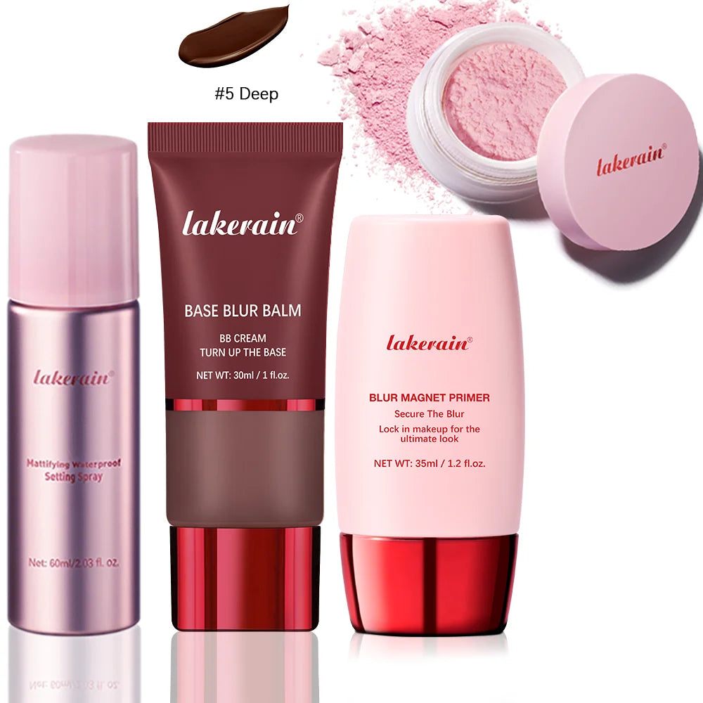 Matte Makeup Setting Primer Powder and Balm Set