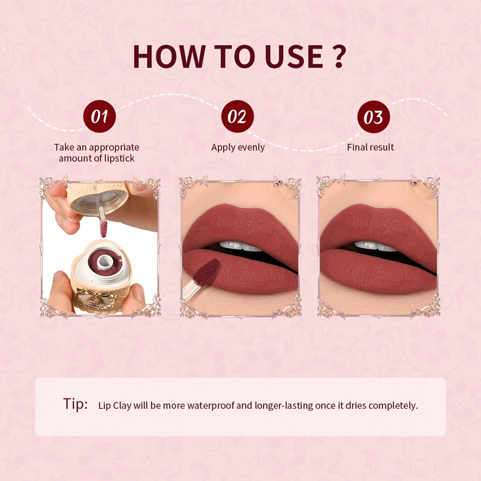 Strawberry Matte Lip Clay Velvet Cream Lipstick - 14