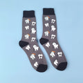 Polyester Spandex Tooth Pattern Crew Socks