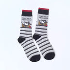 Polyester Elastane Printed Crew Socks for Men
