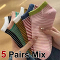 Polyester Elastane Low Cut Casual Socks 5 Pack