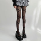 Nylon Cross Strap Ballet Style Pantyhose Tights