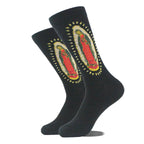 Polyester Elastane Portrait Print Mid Calf Casual Socks