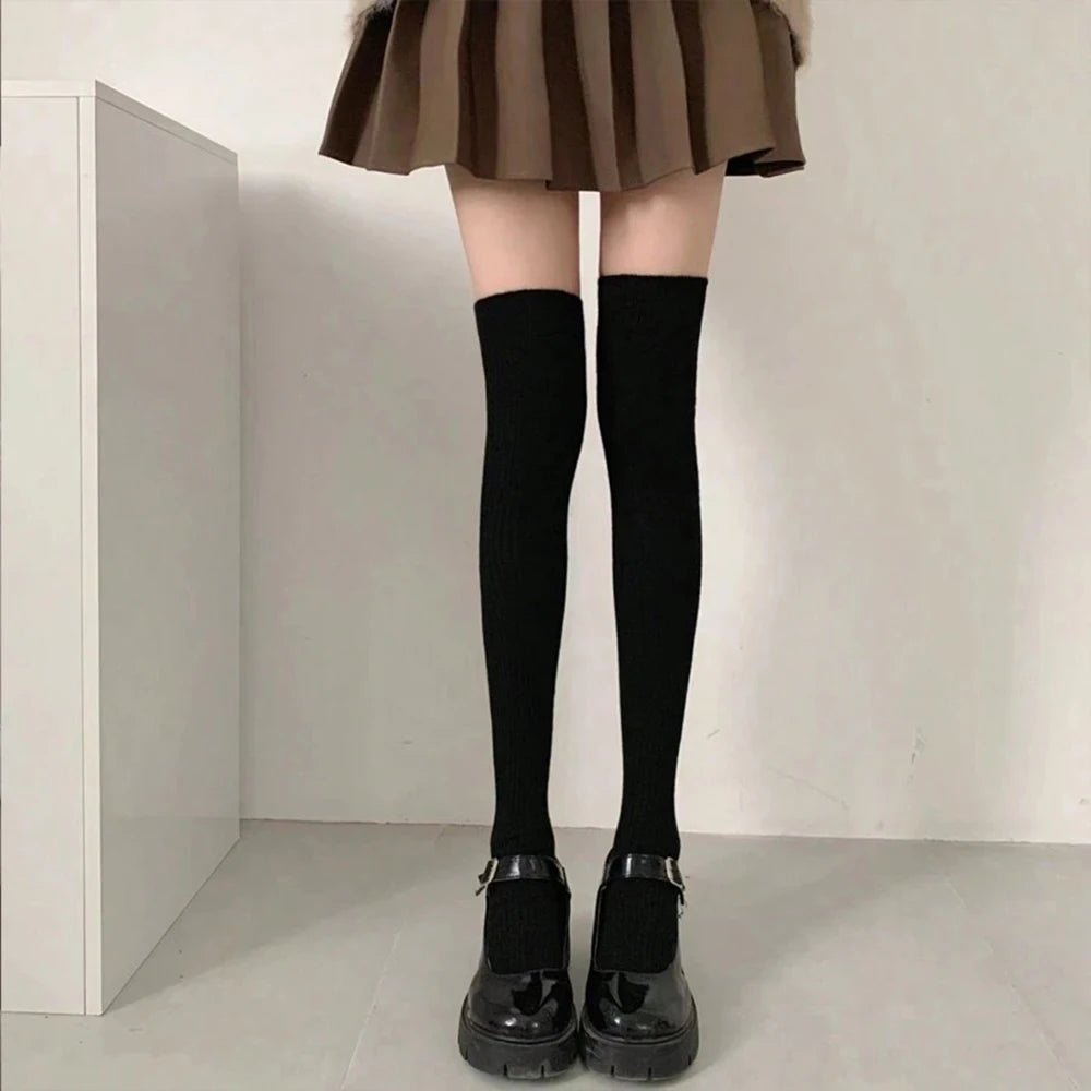 Polyester Elastane Striped Knee High Stockings