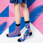 Cotton Blend Flamingo Print Mid Calf Casual Socks