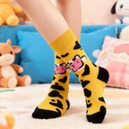 Cotton Blend Cow Print Casual Crew Socks