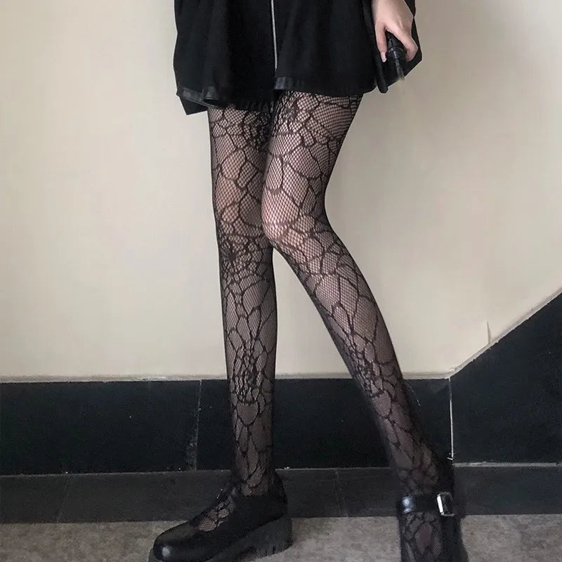 Nylon Fishnet Pantyhose Gothic Pattern Tights