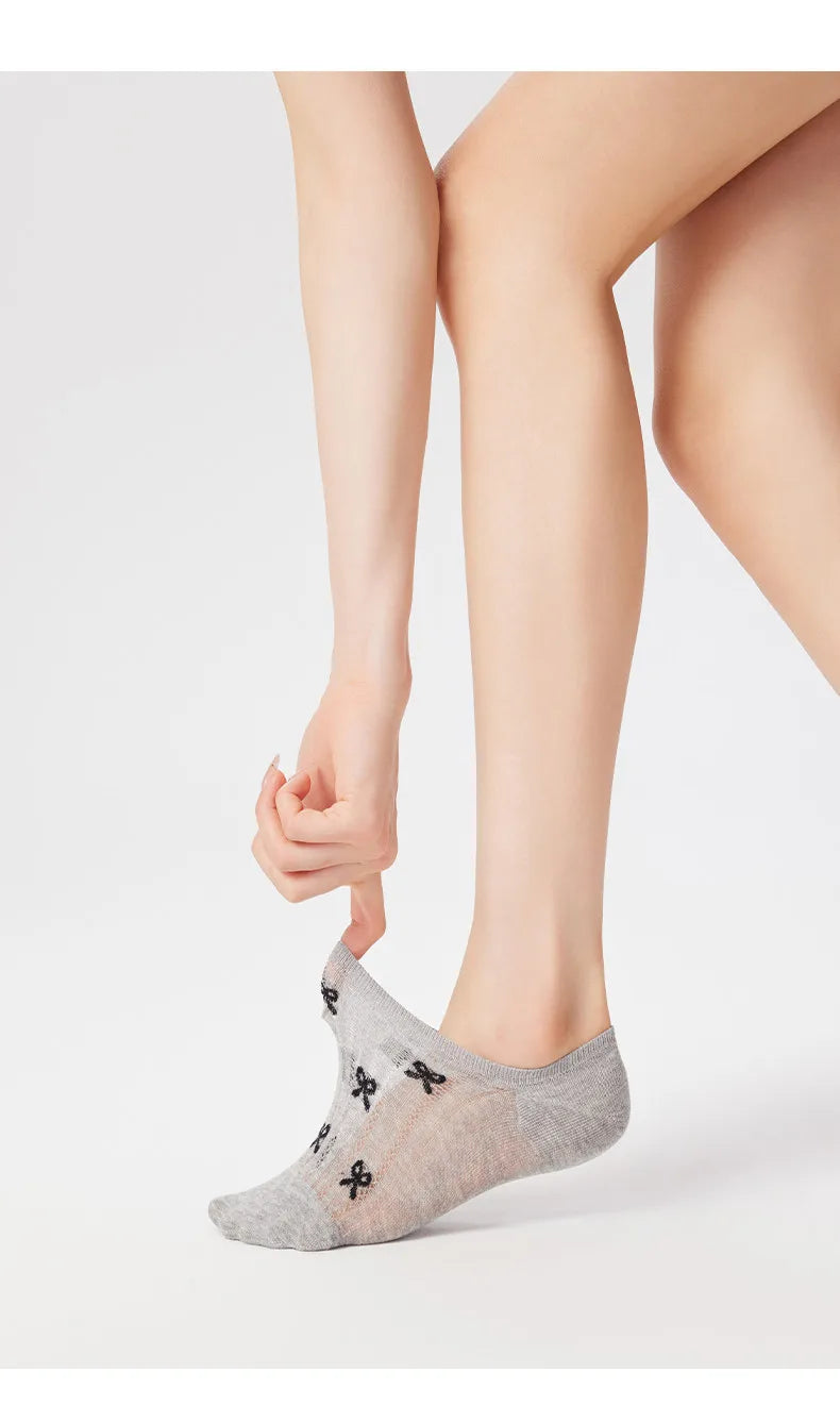 Cotton Mesh No Show Liner Socks for Women
