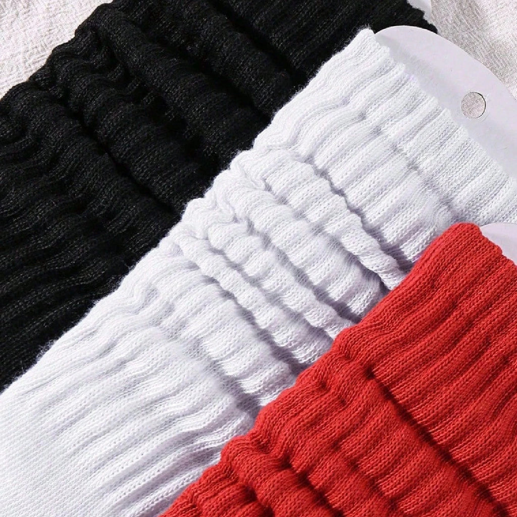 Polyester Elastane Knit Slouch Crew Socks