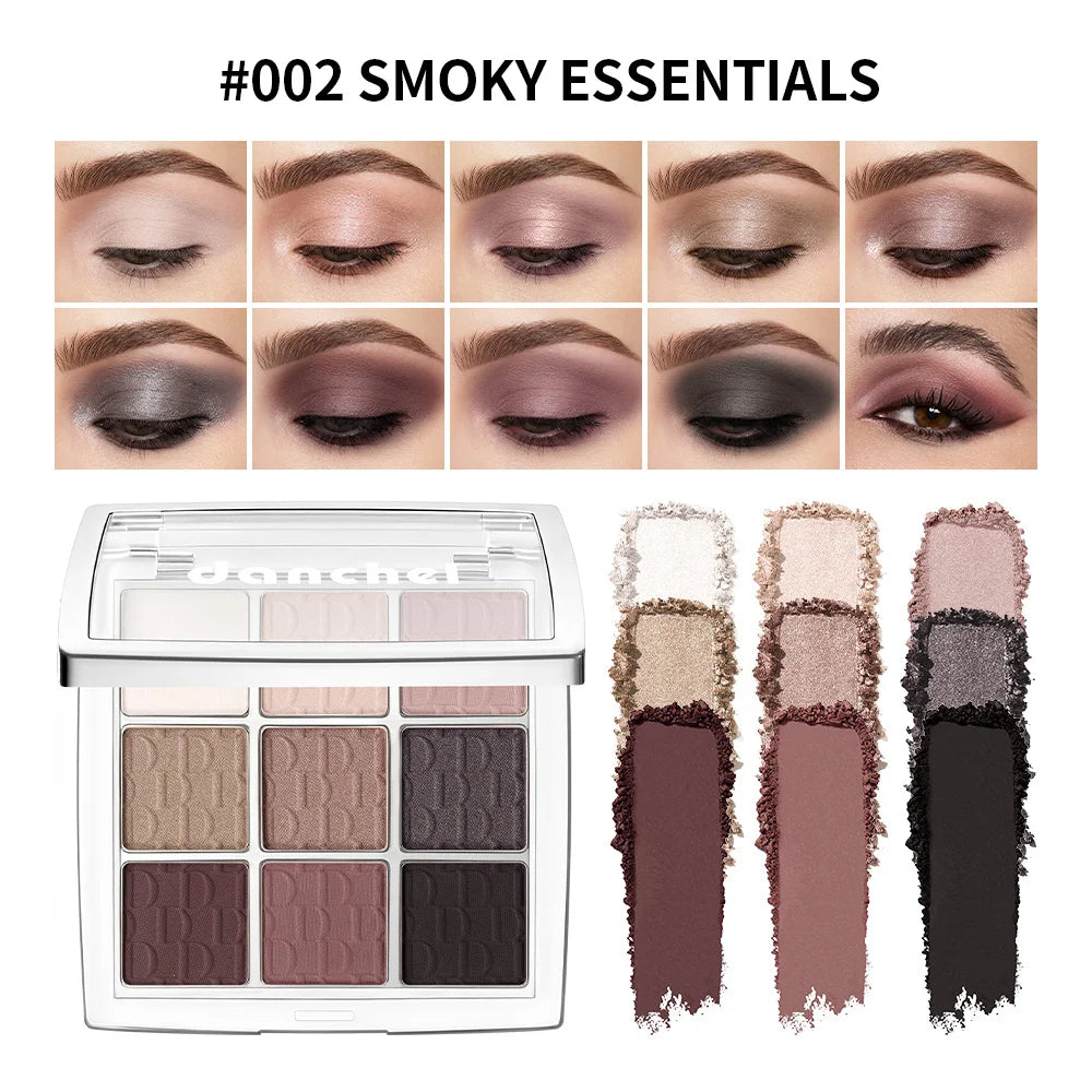 9 Shade Powder Eyeshadow Palette Matte And Glitter Makeup