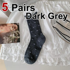 Polyester Spandex Bow Pattern Mid Tube Breathable Casual Socks
