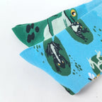 Cotton Blend Frog Print Casual Crew Socks