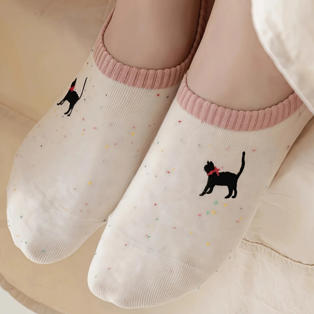 5 Pairs Polyester Elastane Women Low Cut Casual Socks