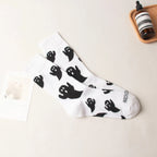 Cotton Ghost Design Magnetic Hand Holding Crew Socks