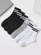 Polyester Elastane Mid Tube Casual Socks