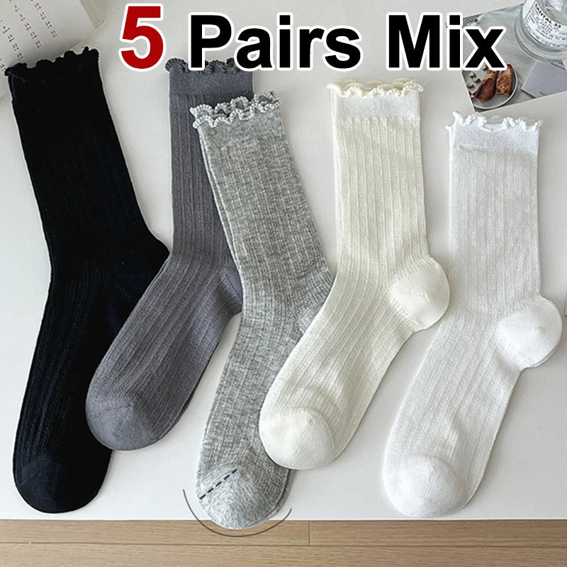 Polyester Elastane Casual Mid Tube Socks
