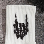 Polyester Elastane Skeleton Hand Print Crew Socks