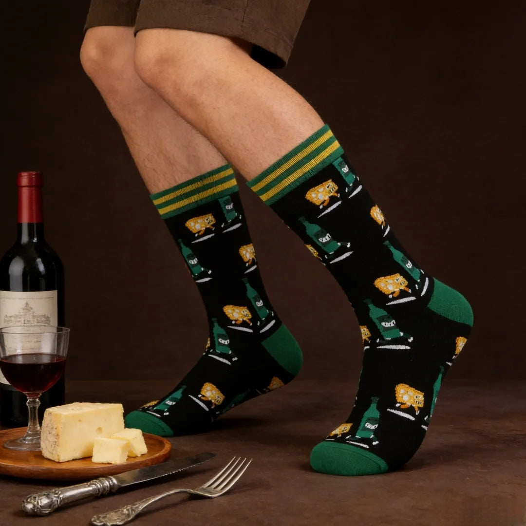 Cotton Blend Novelty Crew Socks - 3