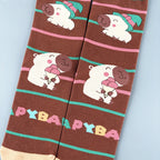 Cotton Blend Capybara Pattern Mid Calf Socks