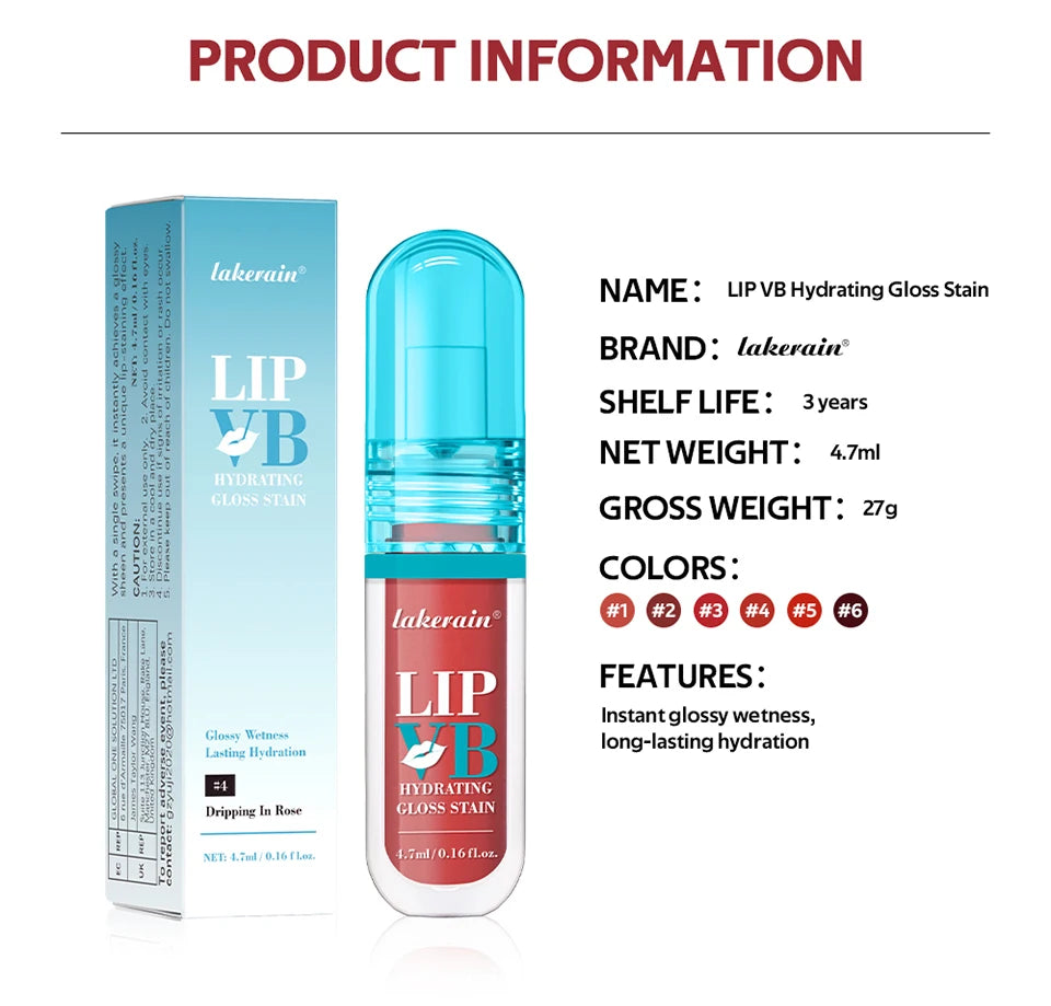 Hydrating Lip Gloss Stain Long Lasting Moisturizing Tint - 15