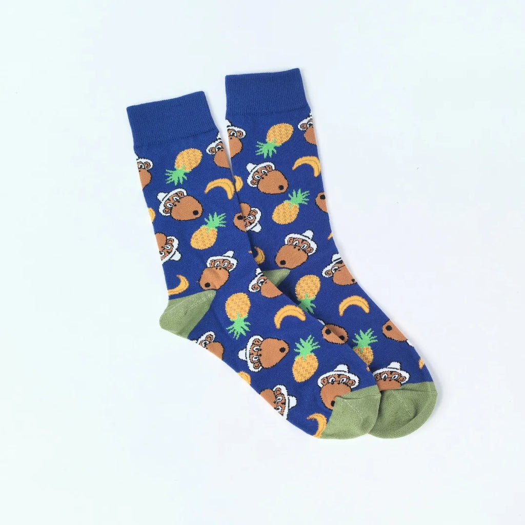 Polyester Animal Pattern Mid Calf Men Socks