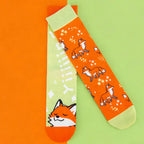 Cotton Blend Fox Pattern Casual Mid Tube Socks